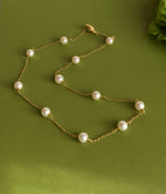 Collana donna in argento placcato oro 18k e perle