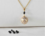 Collana con diamante nero e ceramica dipinta oro 24k