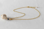 Collana con diamante nero e ceramica dipinta oro 24k