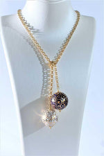 Collana trasformabile con ceramica dipinta oro zecchino