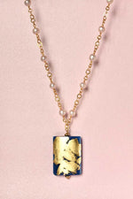 Girocollo donna perle agata e foglia oro 24k