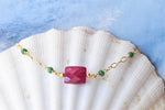 Bracciale con rubino e smeraldi