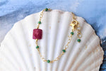 Bracciale con rubino e smeraldi