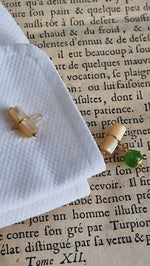Gemelli da polso con madreperla e agata verde