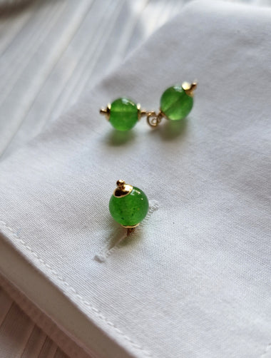 Gemelli in argento 925 e agata verde