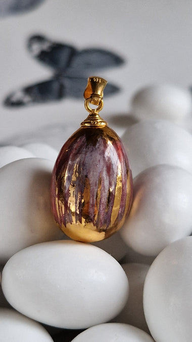 Girocollo con ceramica dipinta con oro 24k