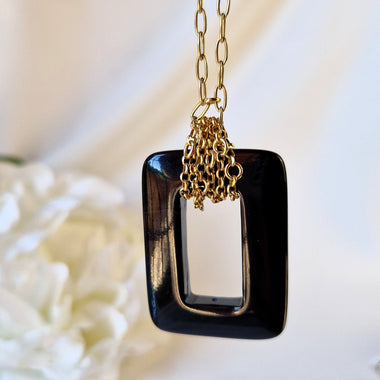 Girocollo con onice dipinto a mano oro 24k