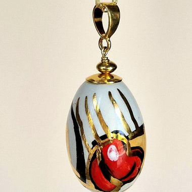 Girocollo con pendente in ceramica dipinta oro 24k