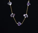 Girocollo in argento, ametista e diamante di Herkimer