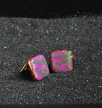 Orecchini a clip di ceramica dipinta oro 24k