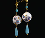 Orecchini in maiolica con agata azzurra