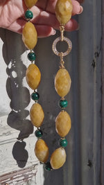 Girocollo con malachite e calcite