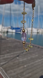 Bracciale in argento 925 con ametista e quarzo lemon