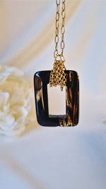 Girocollo con onice dipinto a mano oro 24k n