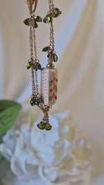 Bracciale donna multifilo con ceramica dipinta oro 24k e zirconi verdi