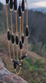 Collana lunga con onice e peridoto