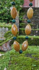 Girocollo con malachite e calcite
