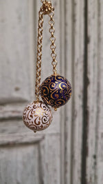 Collana trasformabile con ceramica dipinta oro zecchino