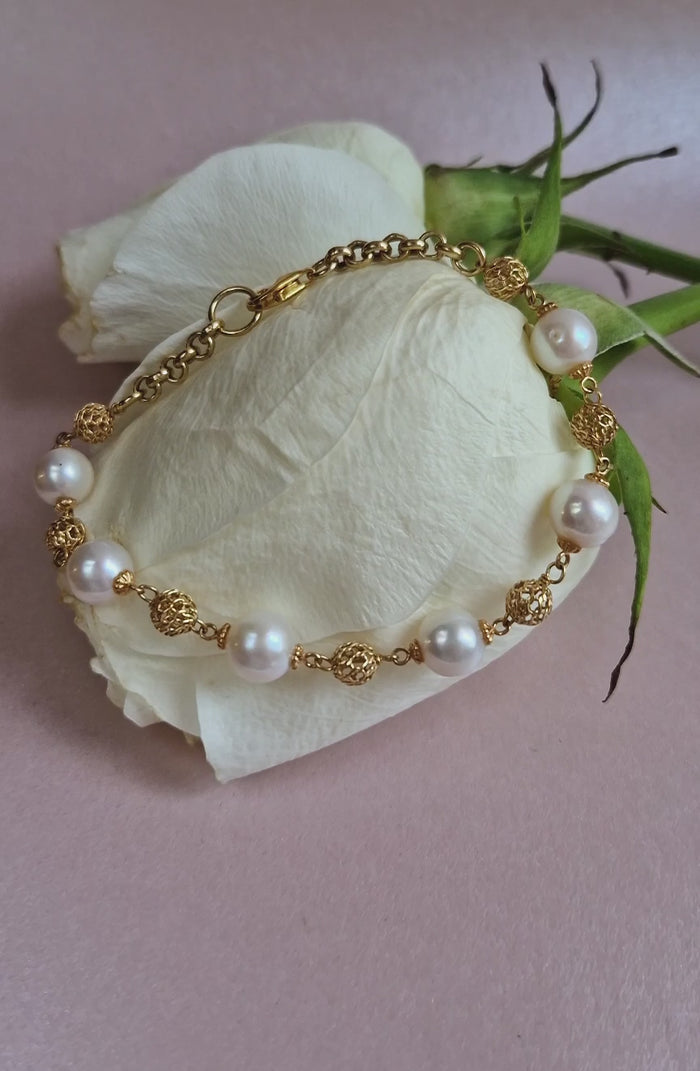 Bracciale in argento 925 con perle