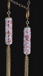 Orecchini pendenti in ceramica dipinta a mano oro 24k