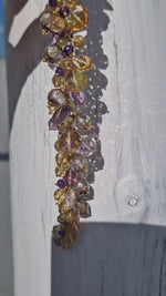 Collana con topazio, peridoto, ametista, quarzo e cristallo di rocca