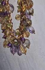 Collana con topazio, peridoto, ametista, quarzo e cristallo di rocca