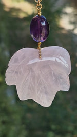 Girocollo con quarzo rosa e ametista