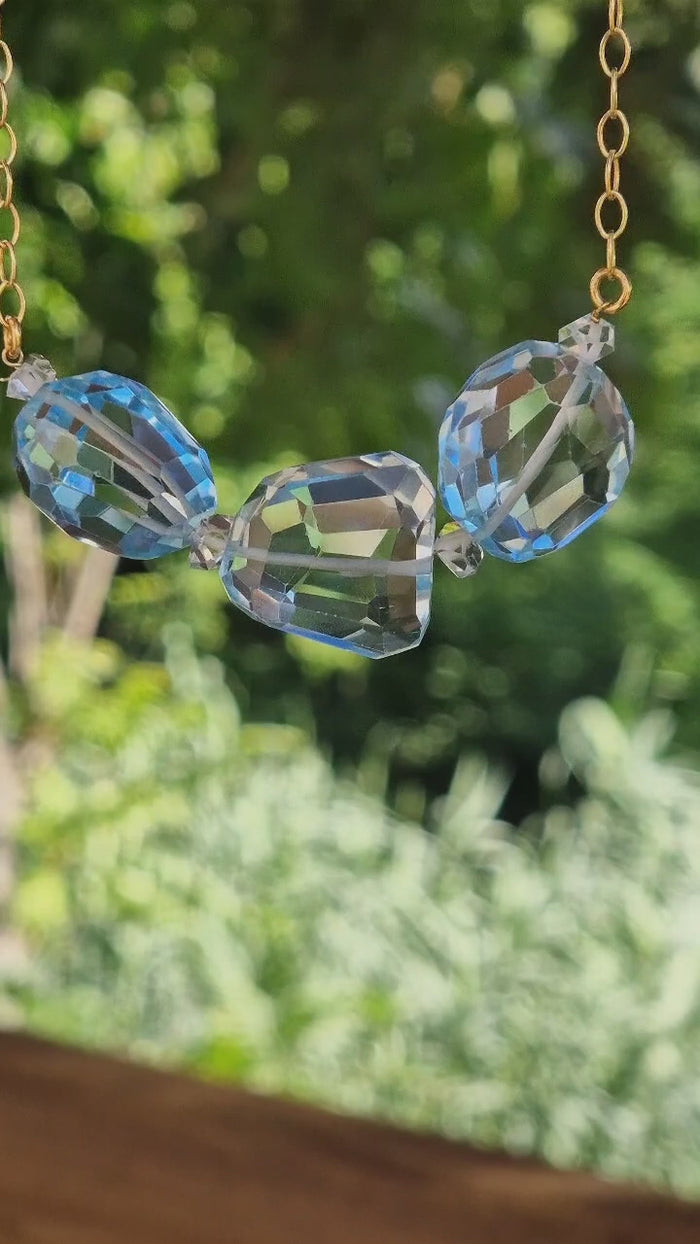 Girocollo di topazio e diamante di Herkimer