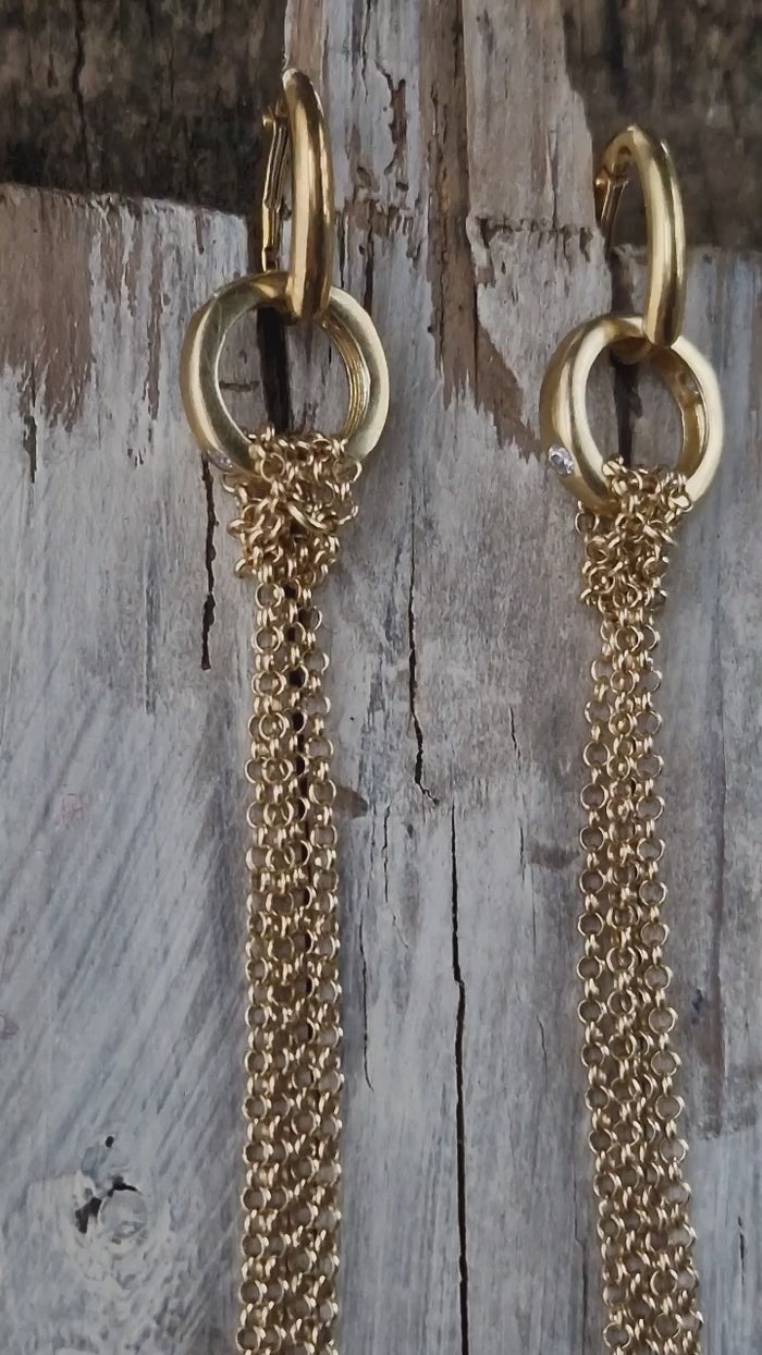 Orecchini a monachella chiusa trasformabili in argento 925 placcato oro