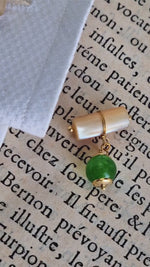Gemelli da polso con madreperla e agata verde
