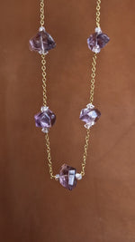 Collana in argento, ametista e diamante di Herkimer 2