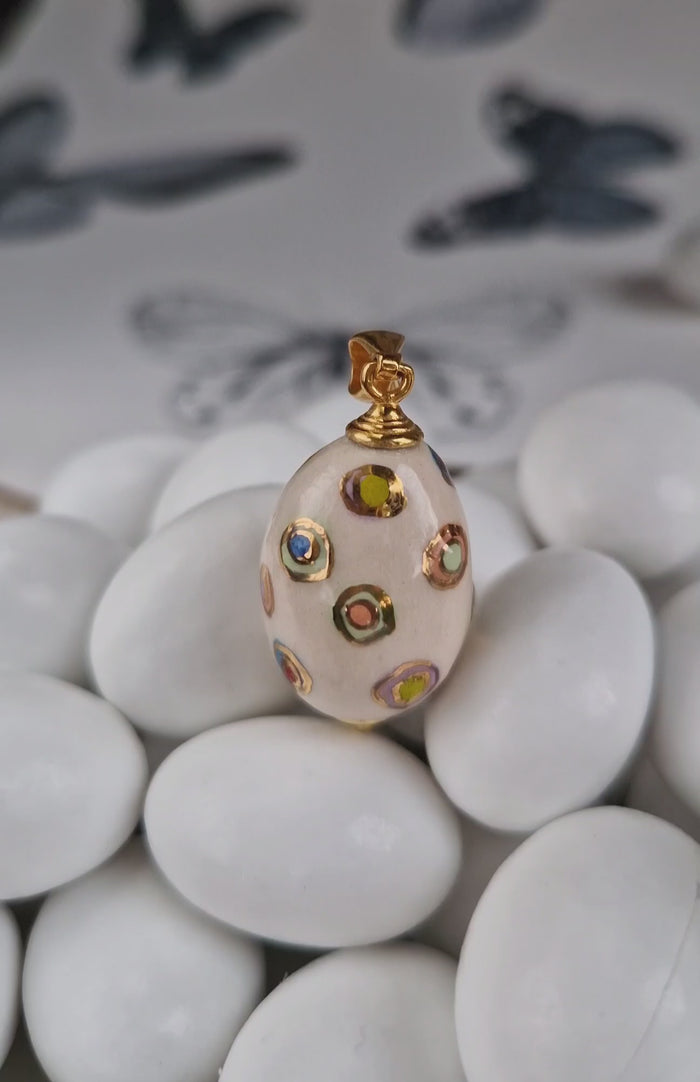 Girocollo con ceramica dipinta oro 24k