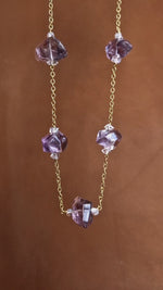 Collana con ametista e diamante di Herkimer