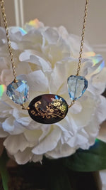 Collana con topazio e onice dipinto oro 24k