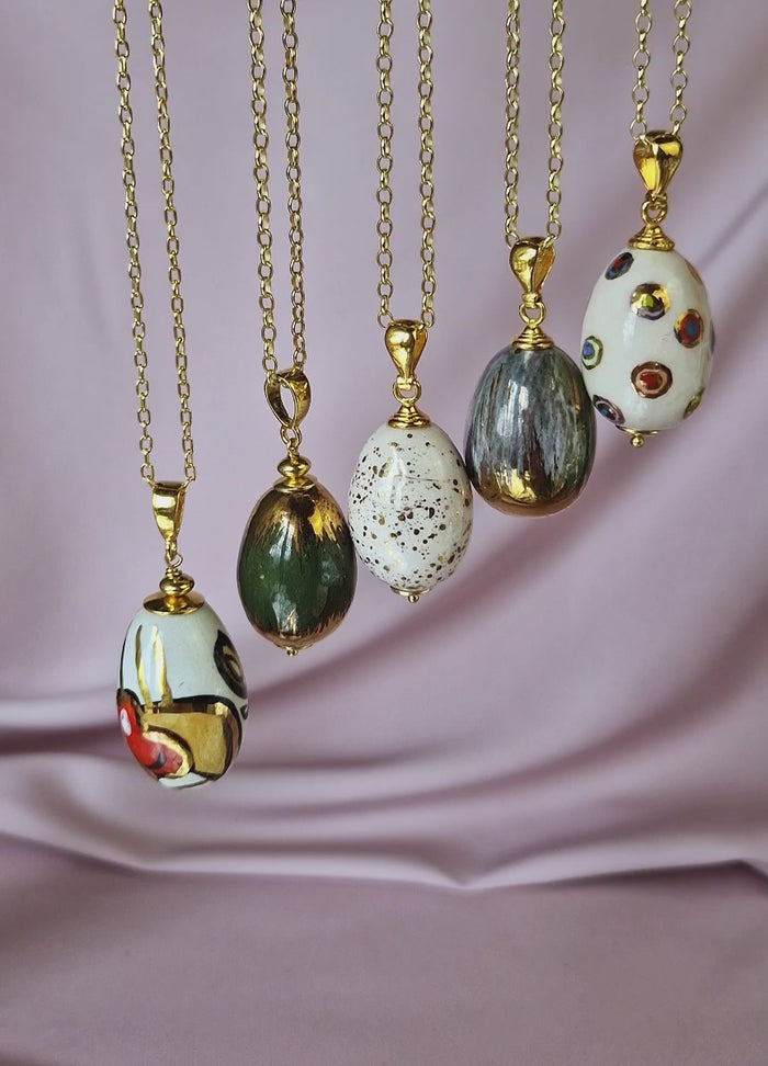 Girocollo con ceramica dipinta con oro 24k