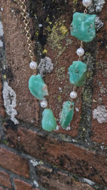 Collana in argento con crisoprasio e perle
