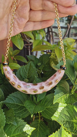 Collana animalier in ceramica e onice dipinto oro 24k