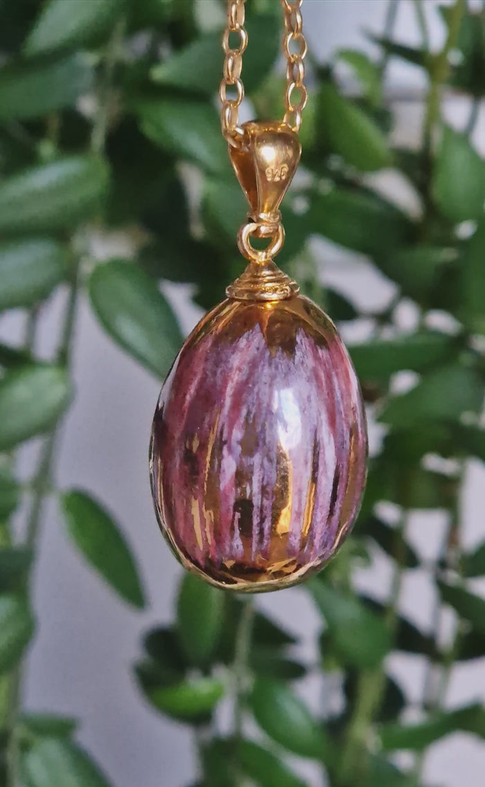 Girocollo con ceramica dipinta con oro 24k