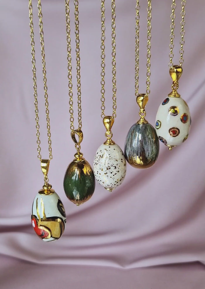 Girocollo con ceramica dipinta con oro 24k